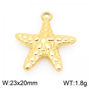 23X20mm Gold-Plated Stainless Steel Star Fish Charm - KLJ9941-Z