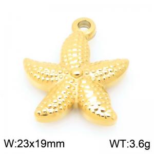 23X19mm Gold-Plated Stainless Steel Star Fish Charm - KLJ9945-Z