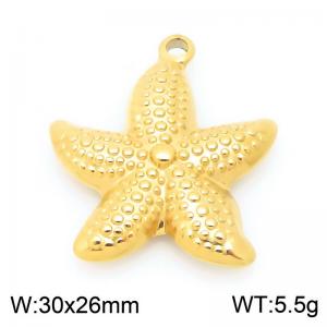 30X26mm Gold-Plated Stainless Steel Star Fish Charm - KLJ9947-Z