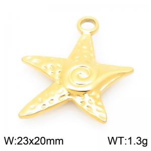 23X20mm Gold-Plated Stainless Steel Star Fish Charm - KLJ9952-Z