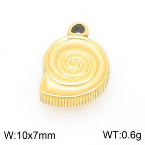 10X7mm Gold-Plated Stainless Steel Conch Charm - KLJ9961-Z