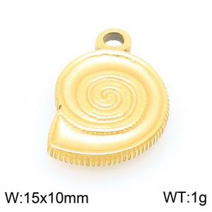 15X10mm Gold-Plated Stainless Steel Conch Charm - KLJ9963-Z