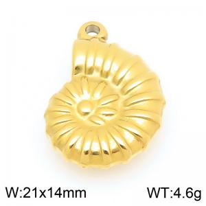 Gold-Plated Stainless Steel Conch Charm - KLJ9965-Z