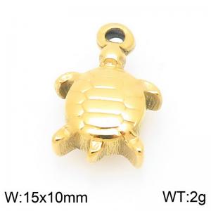 15X10mm Gold-Plated Stainless Steel Turtle Charm - KLJ9971-Z