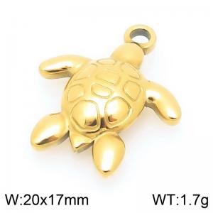 20X17mm Gold-Plated Stainless Steel Sea Turtle Charm - KLJ9973-Z