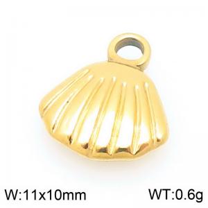 11X10mm Gold-Plated Stainless Steel Shell Charm - KLJ9979-Z