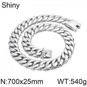 Steel color cast thick necklace punk style hip-hop chain - KN10318-D