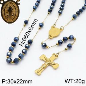 Stainless Steel Rosary Necklace - KN107208-NZ