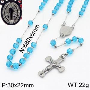 Stainless Steel Rosary Necklace - KN107217-NZ