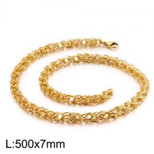 SS Gold-Plating Necklace - KN107387-Z