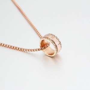 SS Rose Gold-Plating Necklace - KN109040-K