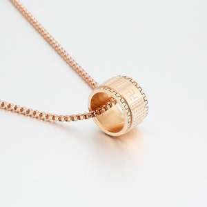 SS Rose Gold-Plating Necklace - KN109048-K