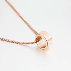 SS Rose Gold-Plating Necklace - KN109052-K