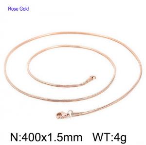 SS Rose Gold-Plating Necklace - KN109896-Z