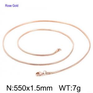 SS Rose Gold-Plating Necklace - KN109899-Z