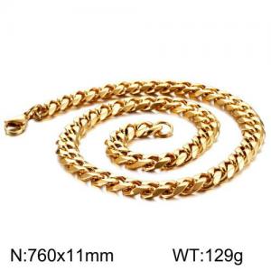 SS Gold-Plating Necklace - KN110265-Z