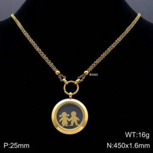 SS Gold-Plating Necklace - KN110777-Z