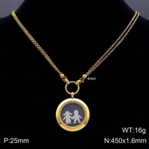 SS Gold-Plating Necklace - KN110778-Z