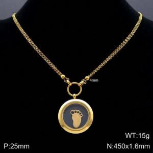 SS Gold-Plating Necklace - KN110783-Z