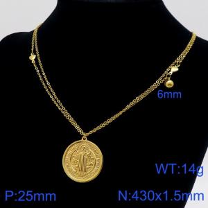 SS Gold-Plating Necklace - KN111268-Z