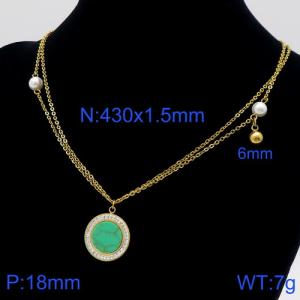Stainless Steel Stone Necklace - KN111285-Z