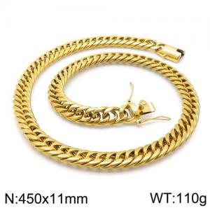 SS Gold-Plating Necklace - KN111382-Z