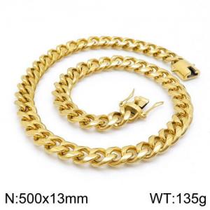 SS Gold-Plating Necklace - KN111395-Z