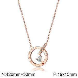 SS Rose Gold-Plating Necklace - KN111630-WGTY