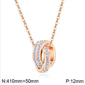 SS Rose Gold-Plating Necklace - KN111631-WGTY