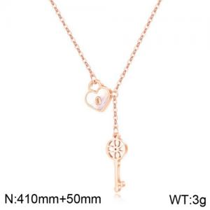 SS Rose Gold-Plating Necklace - KN111634-WGTY