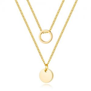 SS Gold-Plating Necklace - KN111645-WGTY