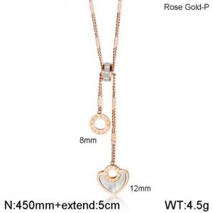 SS Rose Gold-Plating Necklace - KN111682-WGTY