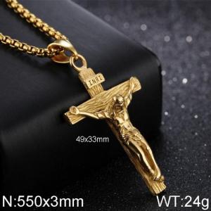 SS Gold-Plating Necklace - KN111683-WGTY