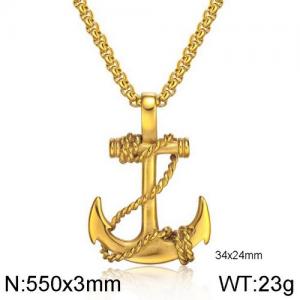 SS Gold-Plating Necklace - KN111717-WGTY