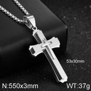 Stainless Steel Necklace - KN111735-WGTY