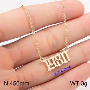 SS Gold-Plating Necklace - KN111742-WGNF