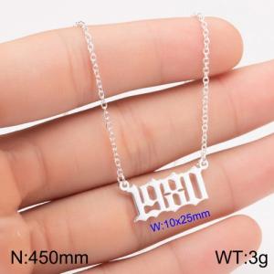 Stainless Steel Necklace - KN111743-WGNF