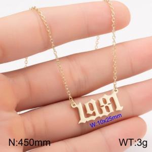 SS Gold-Plating Necklace - KN111744-WGNF