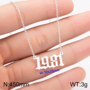 Stainless Steel Necklace - KN111745-WGNF
