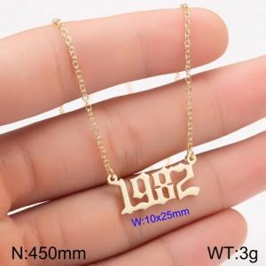 SS Gold-Plating Necklace - KN111746-WGNF