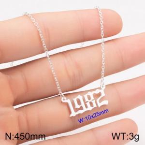 Stainless Steel Necklace - KN111747-WGNF