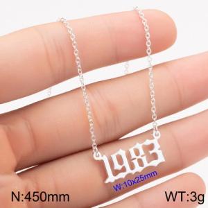 Stainless Steel Necklace - KN111749-WGNF