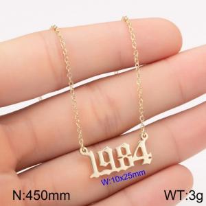 SS Gold-Plating Necklace - KN111750-WGNF
