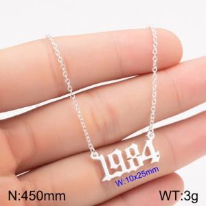 Stainless Steel Necklace - KN111751-WGNF