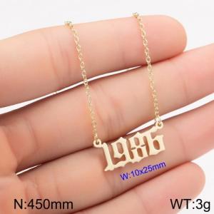 SS Gold-Plating Necklace - KN111754-WGNF