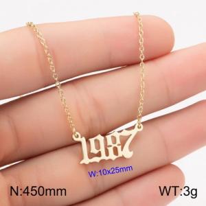 SS Gold-Plating Necklace - KN111756-WGNF