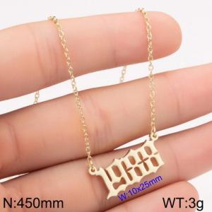 SS Gold-Plating Necklace - KN111758-WGNF