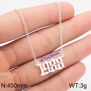 Stainless Steel Necklace - KN111759-WGNF