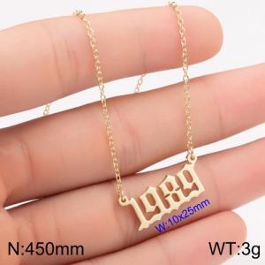 SS Gold-Plating Necklace - KN111760-WGNF