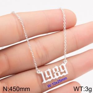 Stainless Steel Necklace - KN111761-WGNF